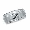 Thumbnail Image 1 of Previously Owned - Triton 9.0mm 0.10 CT. T.W. Black Diamond Comfort Fit Wedding Band in White Tungsten