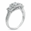 Previously Owned - 0.95 CT. T.W. Princess-Cut Diamond Past Present Future® Split Shank Engagement Ring in 14K White Gold