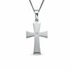 Previously Owned - Diamond Accent Cross Pendant in Stainless Steel - 24"
