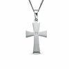 Thumbnail Image 0 of Previously Owned - Diamond Accent Cross Pendant in Stainless Steel - 24"