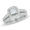 Thumbnail Image 1 of Previously Owned - 1.70 CT. T.W. Princess-Cut Diamond Frame Bridal Set in 14K White Gold
