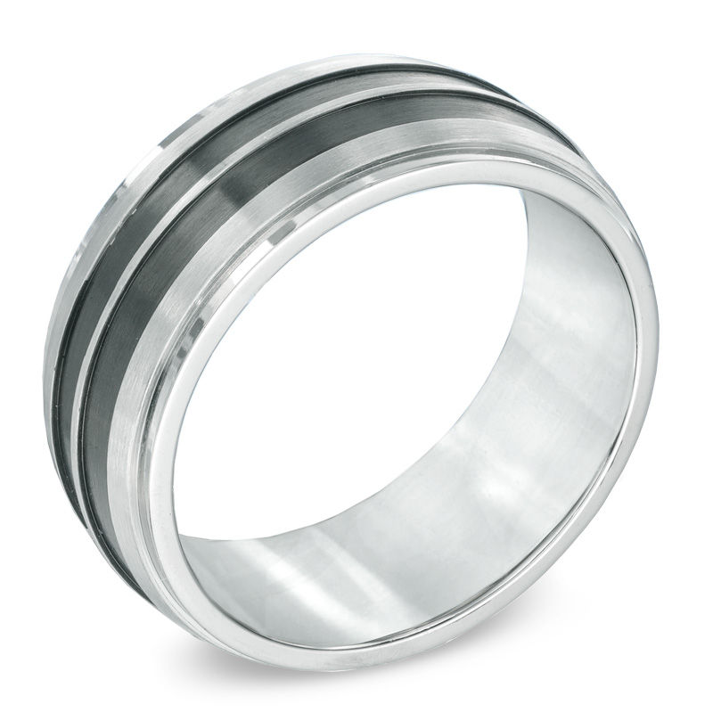 Previously Owned - Triton's Men's 9.0mm Wedding Band in Two-Tone Stainless Steel