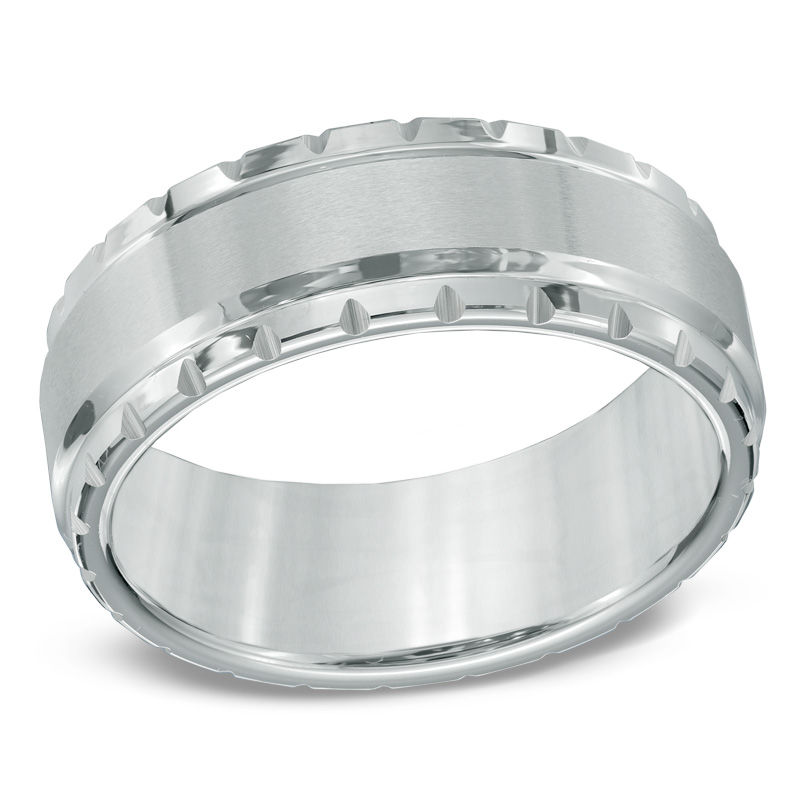 Previously Owned - Triton 8.0mm Comfort Fit Wedding Band in White Tungsten