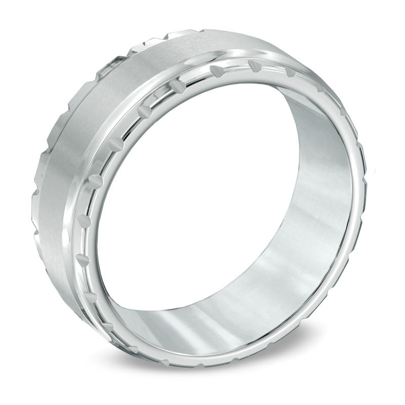 Previously Owned - Triton 8.0mm Comfort Fit Wedding Band in White Tungsten