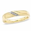 Thumbnail Image 1 of Previously Owned - Diamond Accent Slant Luxury Fit Wedding Band in 10K Gold