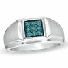 Thumbnail Image 1 of Previously Owned - 0.25 CT. T.W. Enhanced Blue Diamond Ring in Sterling Silver