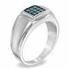 Thumbnail Image 2 of Previously Owned - 0.25 CT. T.W. Enhanced Blue Diamond Ring in Sterling Silver