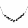 Thumbnail Image 0 of Previously Owned - 0.50 CT. T.W. Enhanced Black and White Diamond Twist Necklace in Sterling Silver - 16"