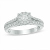 Thumbnail Image 0 of Previously Owned - 0.75 CT. T.W. Diamond Frame Split Shank Engagement Ring in 14K White Gold