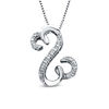 Thumbnail Image 0 of Previously Owned - Open Hearts by Jane Seymour™ 0.04 CT. T.W. Diamond Curlique Pendant in Sterling Silver