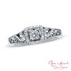 Thumbnail Image 1 of Previously Owned - Open Hearts by Jane Seymour™ 0.10 CT. T.W. Diamond Square Frame Ring in Sterling Silver