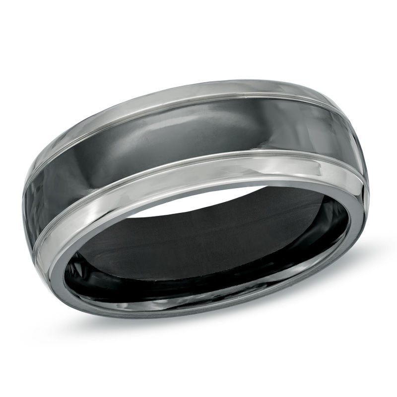 Previously Owned - Men's 8.0mm Wedding Band in Black Titanium|Peoples Jewellers