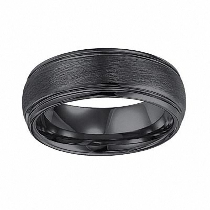 Previously Owned - Triton 8.0mm Comfort Fit Wedding Band in Black Tungsten