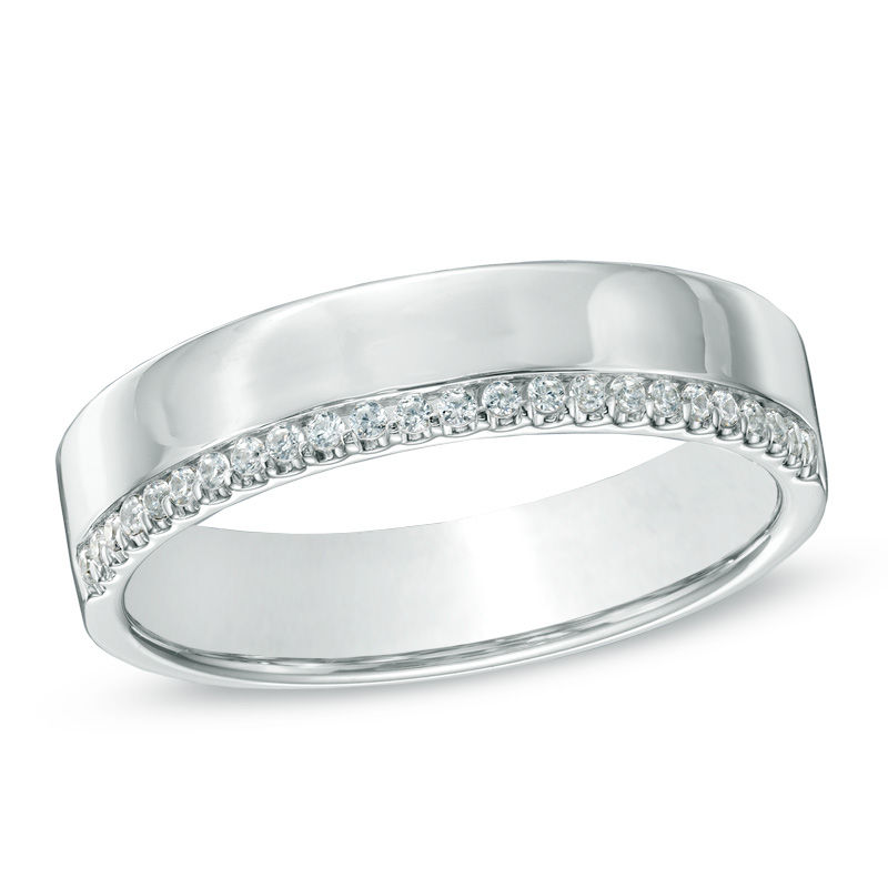 Previously Owned - 0.10 CT. T.W. Diamond Edge Anniversary Band in 10K White Gold