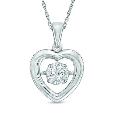 Previously Owned - Unstoppable Love™  5.5mm Lab-Created White Sapphire Heart Pendant in Sterling Silver