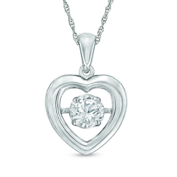 Previously Owned - Unstoppable Love™  5.5mm Lab-Created White Sapphire Heart Pendant in Sterling Silver