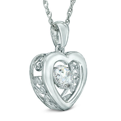 Previously Owned - Unstoppable Love™  5.5mm Lab-Created White Sapphire Heart Pendant in Sterling Silver