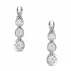 Previously Owned - 0.50 CT. T.W. Diamond Three Stone Drop Earrings in 14K White Gold