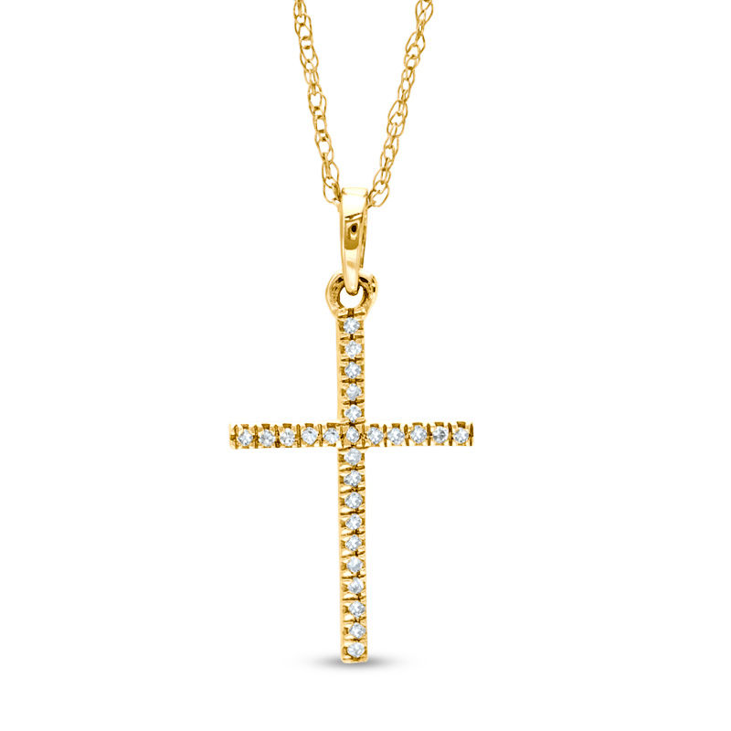 Previously Owned - 0.05 CT. T.W. Diamond Cross Pendant in 10K Gold|Peoples Jewellers