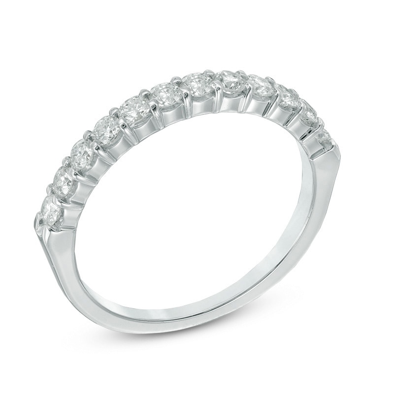 Previously Owned - Ladies' 0.50 CT. T.W. Diamond Pavé Wedding Band in 14K White Gold (I/SI2)