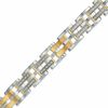 Thumbnail Image 0 of Previously Owned - Men's 1.00 CT. T.W. Diamond Link Bracelet in Two-Tone Stainless Steel - 8.5"