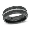 Thumbnail Image 0 of Previously Owned - Men's 8.0mm Comfort Fit Hammered Wedding Band in Black Cobalt