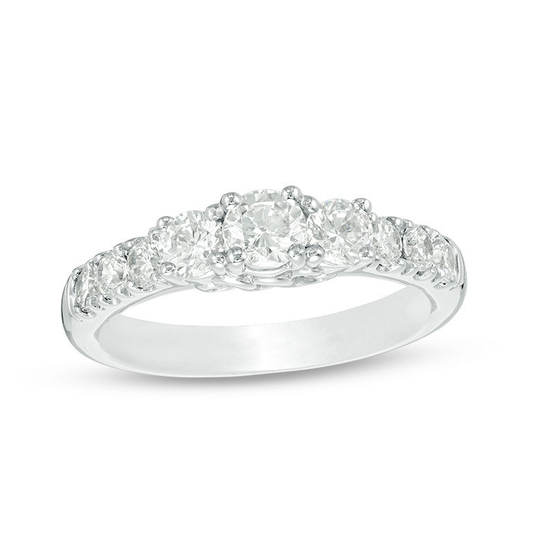 Previously Owned - Celebration Canadian Grand™ 1.21 CT. T.W. Diamond Three Stone Ring in 14K White Gold (I/I1)
