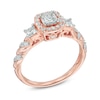 Thumbnail Image 1 of Previously Owned - 0.70 CT. T.W. Princess-Cut Diamond Frame Past Present Future® Engagement Ring in 14K Rose Gold