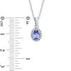 Previously Owned - Oval Tanzanite and Diamond Accent Frame Pendant in Sterling Silver