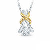 Thumbnail Image 0 of Previously Owned - 0.15 CT.  Canadian Diamond Solitaire Knot Pendant in 10K Two-Tone Gold (I/I2)