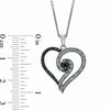 Previously Owned - 0.20 CT. T.W. Enhanced Black and White Diamond Heart Swirl Pendant in Sterling Silver