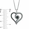 Thumbnail Image 1 of Previously Owned - 0.20 CT. T.W. Enhanced Black and White Diamond Heart Swirl Pendant in Sterling Silver