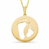 Thumbnail Image 1 of Previously Owned - Tiny Toes™ Diamond Accent "Two Feet" Disc Pendant in 10K Gold