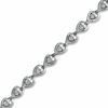 Previously Owned - 0.10 CT. T.W. Diamond Open Teardrop Link Bracelet in Sterling Silver