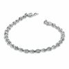 Thumbnail Image 1 of Previously Owned - 0.10 CT. T.W. Diamond Open Teardrop Link Bracelet in Sterling Silver
