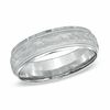 Thumbnail Image 0 of Previously Owned - Men's 6.0mm Matte Hammered Wedding Band in 10K White Gold