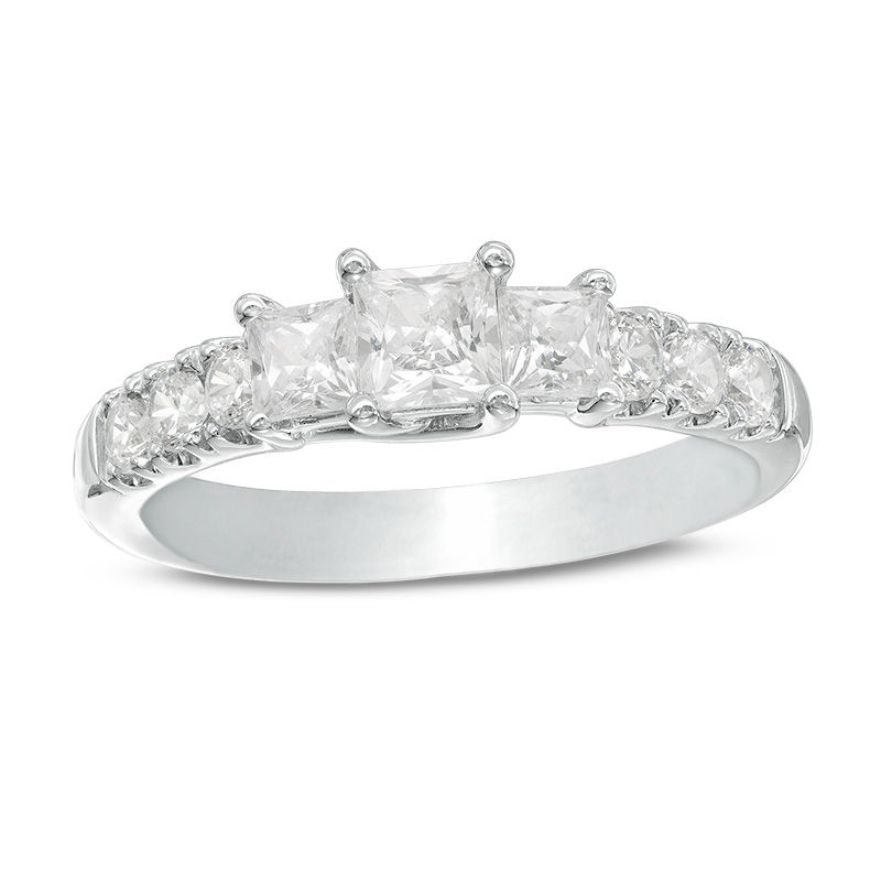 Main Image 1 of Previously Owned - Celebration  Grand™ 1.20 CT. T.W. Princess-Cut Diamond Ring in 14K White Gold (I/I1)