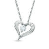 Previously Owned - 0.10 CT.  Canadian Diamond Solitaire Heart Pendant in 14K White Gold (I/I2) - 17"