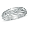 Thumbnail Image 0 of Previously Owned - Men's 0.16 CT. T.W. Diamond Wedding Band in 10K White Gold