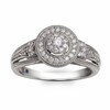 Thumbnail Image 0 of Previously Owned - Cherished Promise Collection™ 0.25 CT. T.W. Diamond Frame Vintage-Style Ring in 10K White Gold