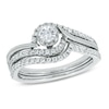 Thumbnail Image 0 of Previously Owned 0.50 CT. T.W. Diamond Frame Swirl Bridal Set in 10K White Gold