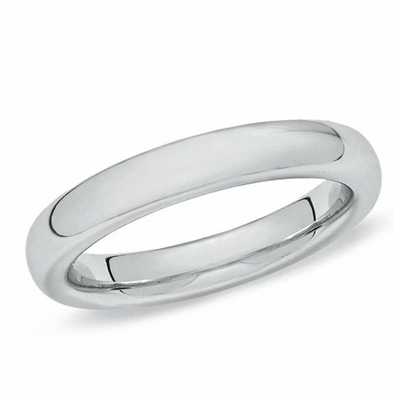 Previously Owned - Ladies' 3.0mm Plain Wedding Band in 10K White Gold Previously Owned - Ladies' 3.0mm Plain Wedding Band in 10K White Gold