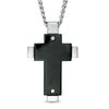 Thumbnail Image 1 of Previously Owned - Men's Diamond Accent Cross Pendant in Two-Tone Stainless Steel - 24"