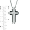 Previously Owned - Men's Diamond Accent Cross Pendant in Two-Tone Stainless Steel - 24"