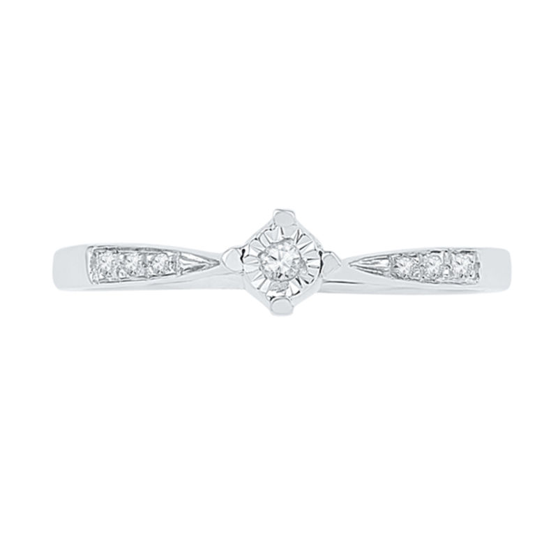 Previously Owned - 0.05 CT. T.W. Diamond Promise Ring in 10K White Gold