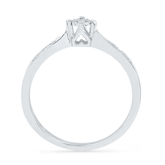 Previously Owned - 0.05 CT. T.W. Diamond Promise Ring in 10K White Gold