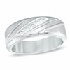 Thumbnail Image 0 of Previously Owned - Men's 0.25 CT. T.W. Diamond Five Stone Slant Wedding Band in 10K White Gold