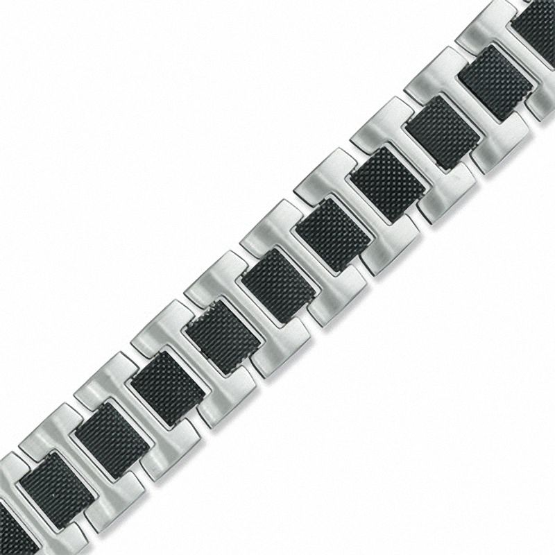 Previously Owned - Men's Mesh Link Bracelet in Two-Tone Stainless Steel - 8.5"|Peoples Jewellers