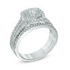 Thumbnail Image 1 of Previously Owned - 0.95 CT. T.W.  Canadian Diamond Double Square Frame Bridal Set in 14K White Gold (I/I2)