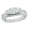 Previously Owned - 1.50 CT. T.W.   Diamond Three Stone Engagement Ring in 14K White Gold